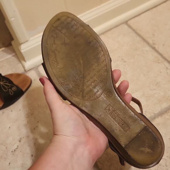 Pikolinos Women's Black & Tan Sandals w/ Ankle Straps Size 41 US 10-10.5 - Picture 9 of 12